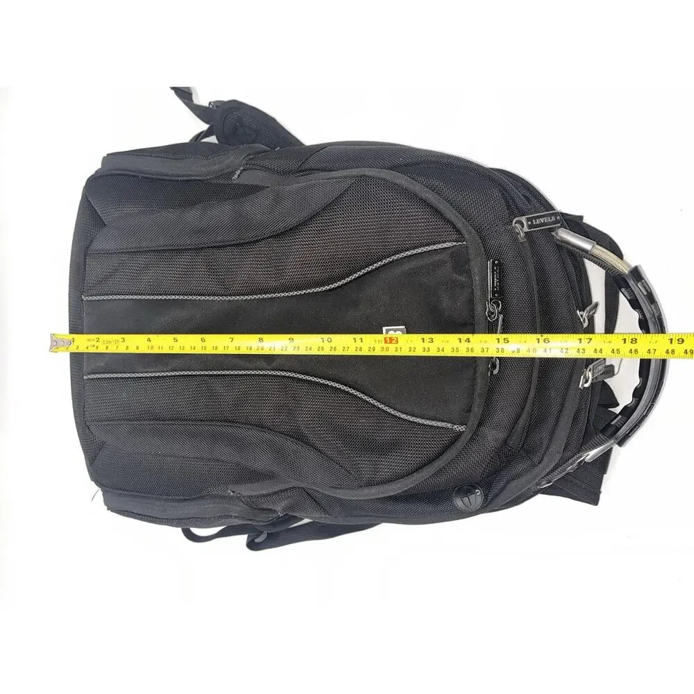 LEVEL8 Laptop Backpack, Work Backpack for Men Women, Travel Computer Black
